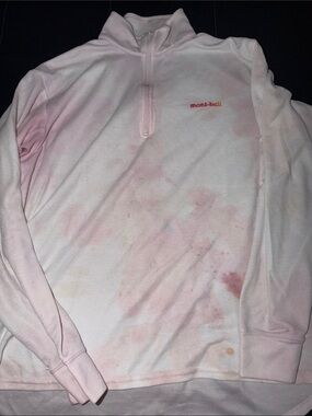 mont-bell Women's Light Pink Quarter-Zip Fleece Pullover